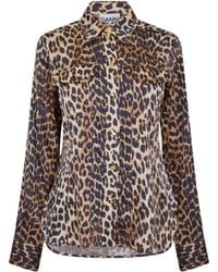 Ganni - Stylish Print Slim-Fit Shirt - Lyst