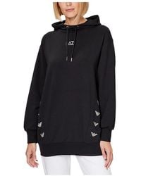 EA7 - Logo-Print Long-Sleeve Hoodie - Lyst