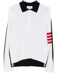 Thom Browne - 4-Bar Cable-Knit Polo Shirt - Lyst
