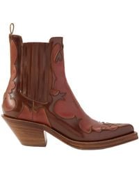 Gabriela Hearst - Cassidy Two-Tone Leather Ankle Boots - Lyst