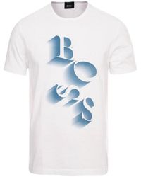 BOSS - Round Collar Logo T-Shirt - Lyst