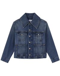Ganni - Pocket Detailed Denim Jacket - Lyst