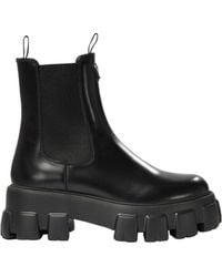 Prada - Monolith Round-Toe Chelsea Boots - Lyst