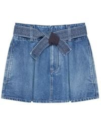 Givenchy - Pleated Belted Mini Skirt - Lyst