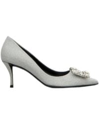 Roger Vivier - Flower Buckle Pointed Toe Pumps - Lyst