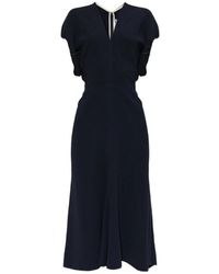 Victoria Beckham - Crepe Midi Dress - Lyst