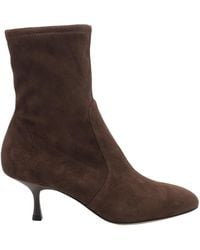 Stuart Weitzman - Round-Toe Ankle Boots - Lyst