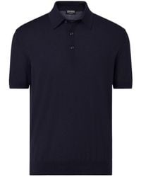 ZEGNA - Button-Down Knit Polo Shirt - Lyst