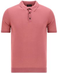 Roberto Collina - Short-Sleeved Straight Hem Polo Shirt - Lyst