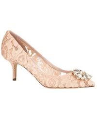 Dolce & Gabbana - Embellished Lace Pumps - Lyst