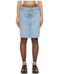 Martine Rose - Narrow Denim Miniskirt - Lyst