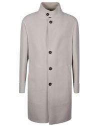 Eleventy - Stand Collar Single Breasted Coat - Lyst