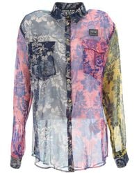 Versace Jeans Couture - Couture Semi-Sheer Panelled Shirt - Lyst