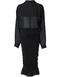 Jacquemus - Siroco Ruched Sheer-Panel Midi Dress - Lyst
