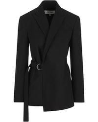Loewe - Wool Draped Blazer - Lyst