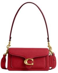 COACH - Logo-Plaque Pebbled-Leather Shoulder Bag - Lyst