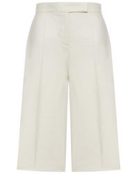 Max Mara - Kaki Pleated Bermuda Shorts - Lyst