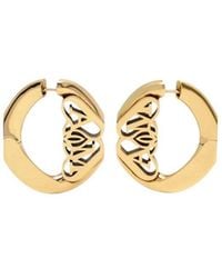 McQueen - Seal-Logo Cut-Out Detailed Hoop Earrings - Lyst