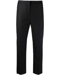 McQueen - Cropped Straight Leg Trousers - Lyst
