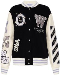 Off-White c/o Virgil Abloh - Embroidered Patch Logo Varsity Jacket, Long Sleeves, 100% Polyester - Lyst