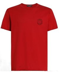 Dolce & Gabbana - Crest Raw-Edge T-Shirt - Lyst