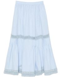 Ermanno Scervino - Lace-Trim Pleated Midi Skirt - Lyst