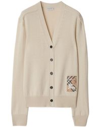 Burberry - Logo Patch Knitted Cardigan - Lyst