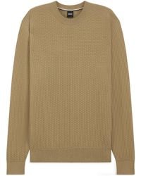 BOSS - Basket-Weave Crew-Neck Sweater - Lyst
