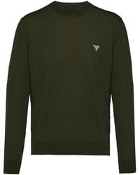 Prada - Superfine Wool Crew-Neck Sweater - Lyst