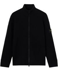 Stone Island - Ribbed Full Zip Cardigan - Lyst