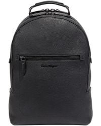 Ferragamo - Logo Embroidered Zipped Backpack - Lyst