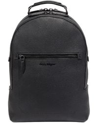 Ferragamo - Logo Embroidered Zipped Backpack - Lyst