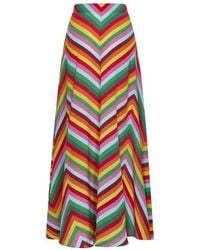 Valentino - High-Waisted Chevron-Print Maxi Skirt - Lyst