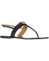 Gucci - Interlocking G Web Flat Sandal - Lyst