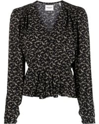 Isabel Marant - Graphic-Print V-Neck Blouse - Lyst