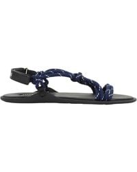 Miu Miu - Riviere Cord And Leather Sandals - Lyst