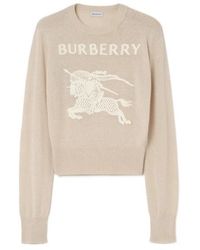 Burberry - Ekd Crochet-Detail Knitted Sweater - Lyst