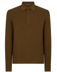 Tom Ford - Long Sleeve Knitted Polo Shirt - Lyst