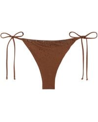 MC2 Saint Barth - Crystal-Embellished Side-Tie Bikini Bottoms - Lyst