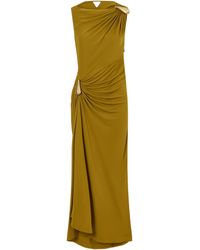 Bottega Veneta - Gathered Embellished Maxi Dress - Lyst