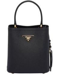 Prada - Small Saffiano Leather Panier Bag - Lyst