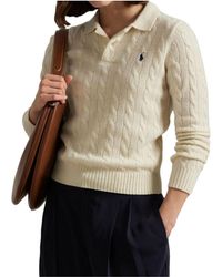 Polo Ralph Lauren - Logo Embroidered Knitted Polo Shirt - Lyst