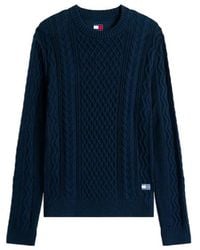 Tommy Hilfiger - Tommy Badge Cable Knit Slim Jumper - Lyst