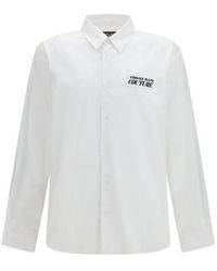 Versace - Jeans Couture Rubber Patch Cotton Shirt - Lyst