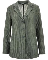 Emporio Armani - Crinkled Single-Breasted Blazer - Lyst