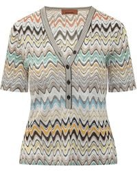 Missoni - Zigzag Short-Sleeve Knitted Top - Lyst