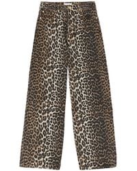 Ganni - Leopard Printed Lari Jeans - Lyst