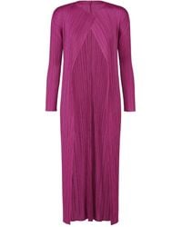 Pleats Please Issey Miyake - Pleats Please Issey Miyake Pleated Long Coat - Lyst
