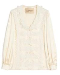 Valentino - Ruffled Lace Detailed Shirt - Lyst
