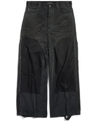 Balenciaga Ripped Off Baggy Carpenter Jeans in Natural for Men | Lyst
